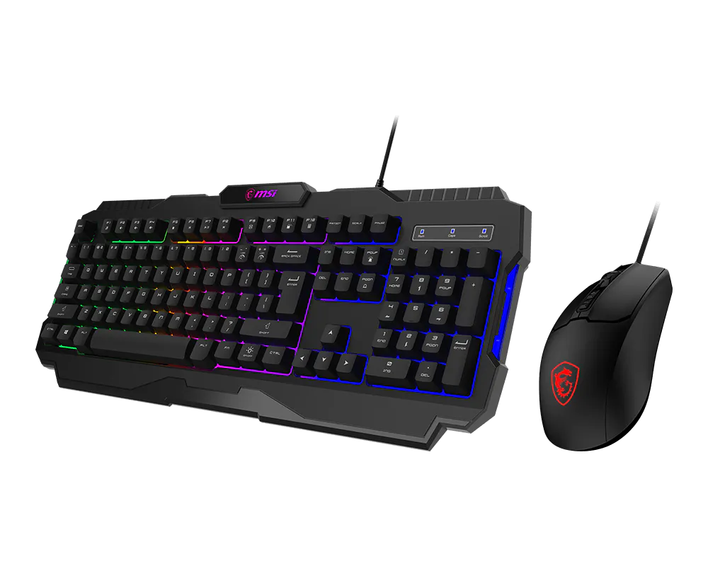 MOUSE+TECLADO MSI FORGE GK100 *USB *INGLES NEGRO