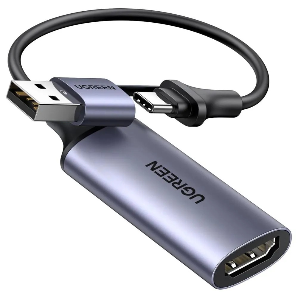 CAPTURADORA DE VIDEO UGREEN CM489 HDMI A 1*USB-C 1*USB-A FHD 30Hz