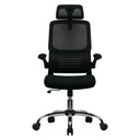 SILLA EJECUTIVA V LINE ERGOLUX 3 LITE MESH MALLA C/CABECERA-SOP LUMBAR-BRAZO NEGRA