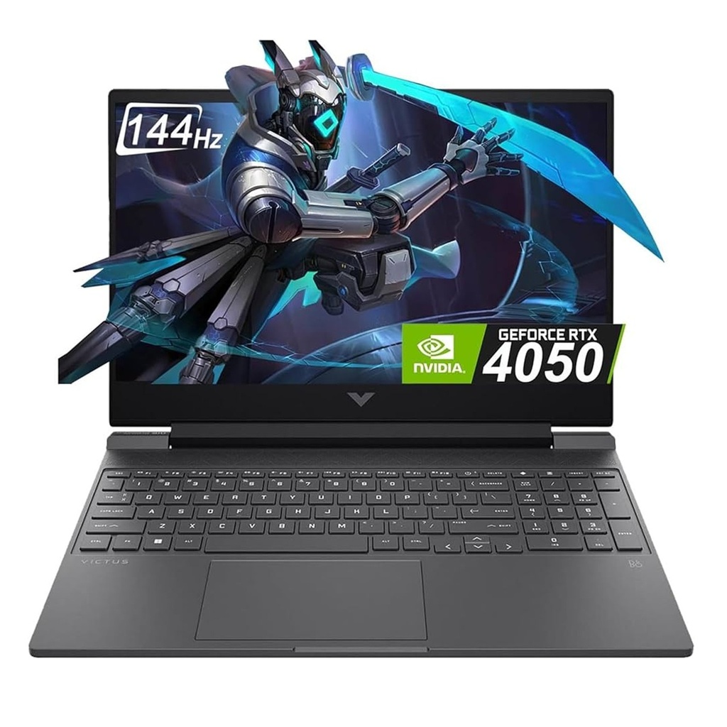 LAPTOP HP VICTUS GAMING 15-FA2082WM INTEL CI5-13420H RAM 16GB SSD 512GB NVIDIA RTX4050 6GB 15.6"FHD 144HZ IPS WIN11 INGLES NEGRO