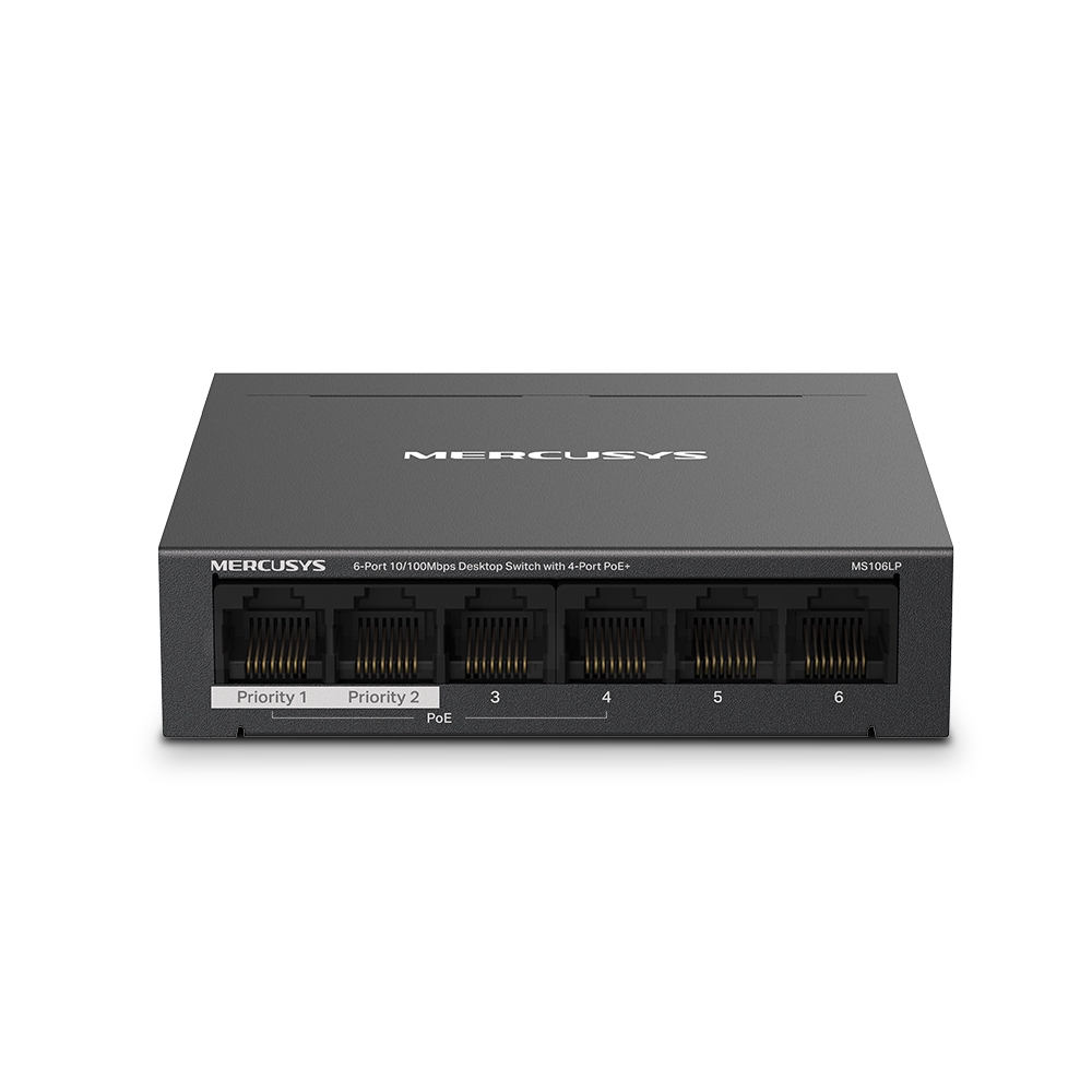 SWITCH MERCUSYS MS106LP 6 PUERTOS 10/100MB/S 4*LAN POE 40W