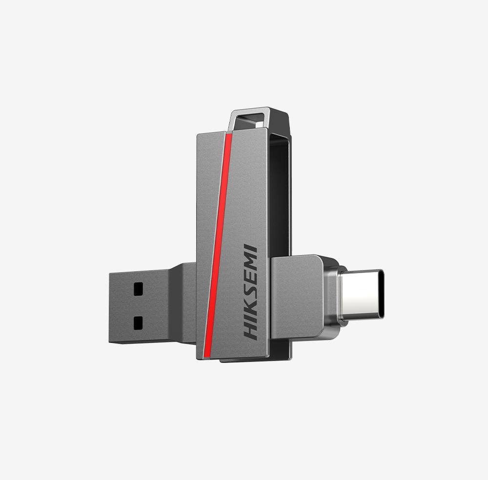 MEMORIA USB HIKSEMI HS-USB-E307C 64GB U3 DUAL USB-A / USB-C 3.2 GRIS