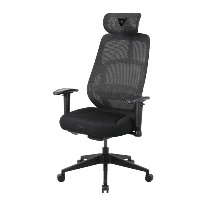 SILLA EJECUTIVA THUNDERX3 YAMA LITE-MESH MALLA CABECERA-SOP LUMBAR-BRAZO AJUSTABLE negra