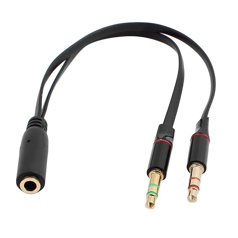 ADAPTADOR HAVIT G04 1*3.5MM A 2*3.5MM M/H PLANO 26CM
