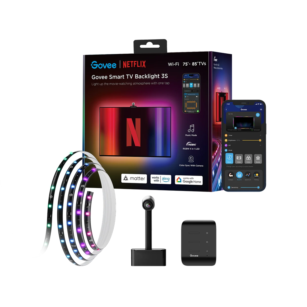TIRA LUCES LED GOVEE H6098C BACKLIGHT 3S RGBW 4EN1 WIFI 75"-85" TV