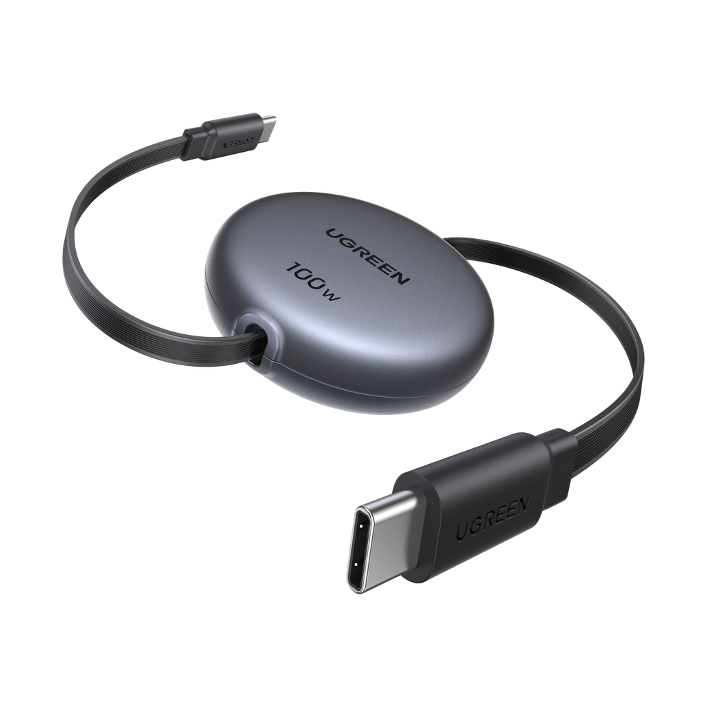 CABLE UGREEN L531 1*USB-C A 1*USB-C 100W RETRACTIL PLANO NEGRO 65905
