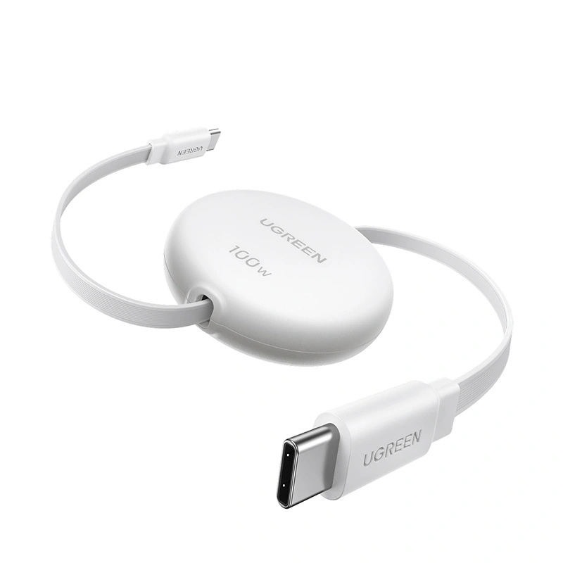 CABLE UGREEN L531 1*USB-C A 1*USB-C 100W RETRACTIL PLANO BLANCO 95673