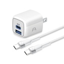 CARGADOR+CABLE ARGOM ARG-AC-0155WT 1*USB-C 1*USB-C 38W CARGA RAPIDA BLANCO