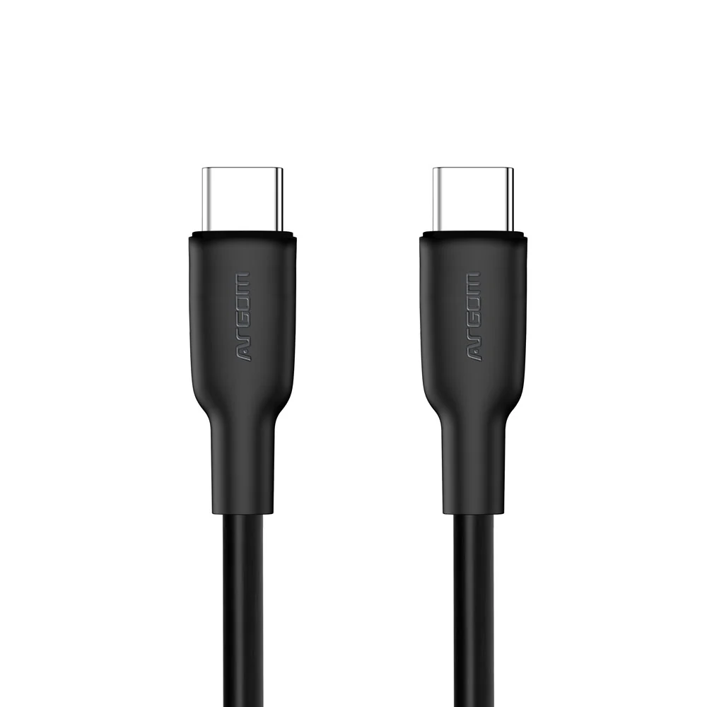 CABLE ARGOM ARG-CB-0070BK 65W 1*USB-C A 1*USB-C 1.8M FORRO SILICON NEGRO