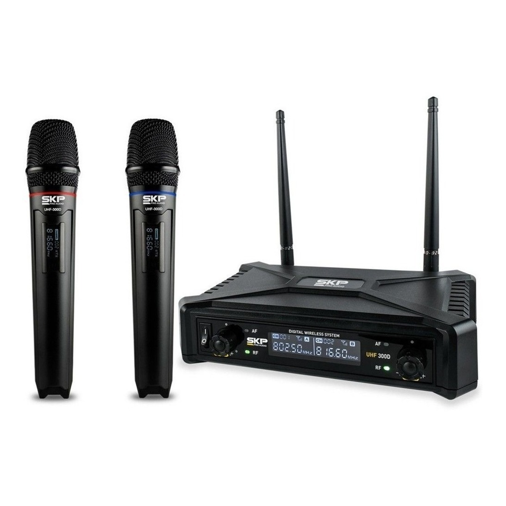 MICROFONO INALAMBRICO DOBLE SKP UHF-300D UHF DIGITAL