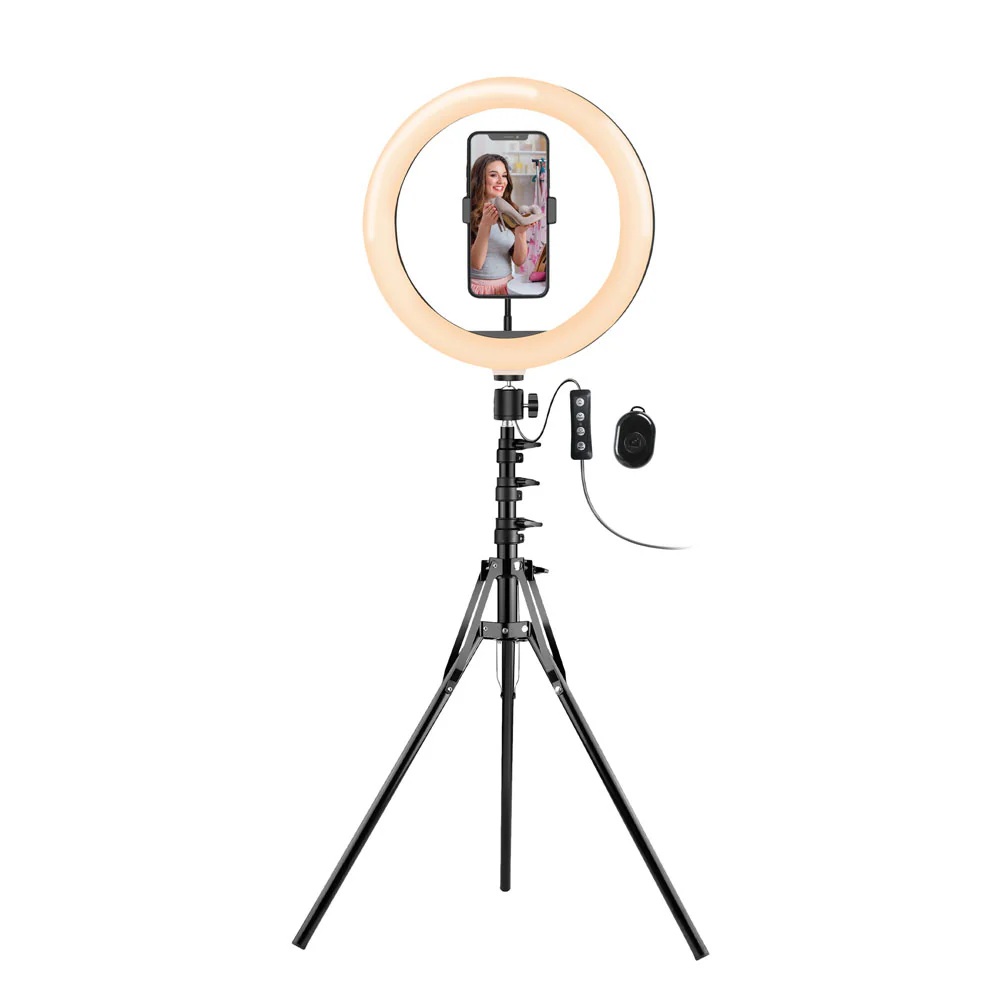 ARO DE LUZ ARGOM ARG-LP-9320BK 10" SPOTLIGHT PRO 9320 *TRIPODE 1,6M *CONTROL BLUETOOTH