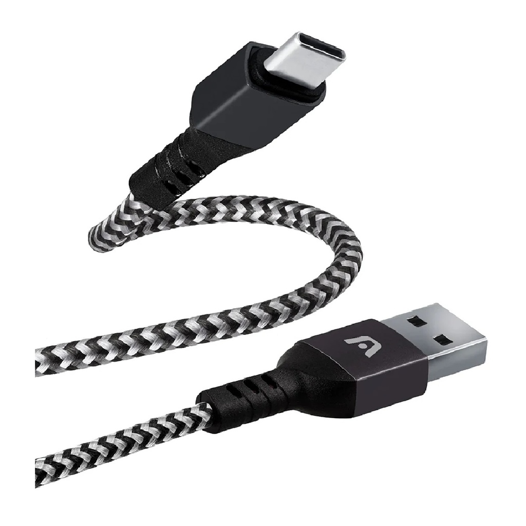 CABLE NOVA FAD31118 1*USB-C A 1*USB-A 1.8M FORRO NYLON NEGRO