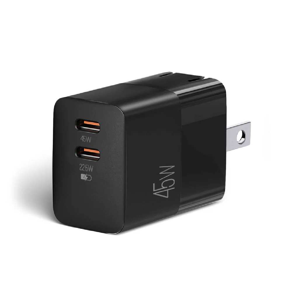 CARGADOR NOVA PA045RBU 2*USB-C 45W CARGA RAPIDA NEGRO