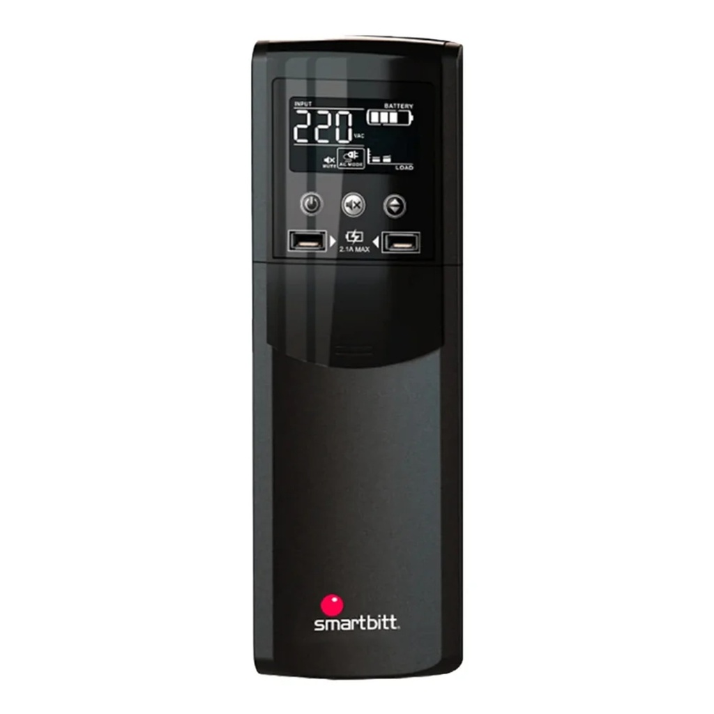 UPS SMARTBITT SBNB1500P 1500VA 810W 10*TOMAS 2*USB-A 2.1A PANT LCD