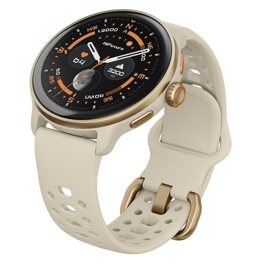 RELOJ INTELIGENTE HIFUTURE VELA 1.43" BANDA SILICON 22MM BEIGE