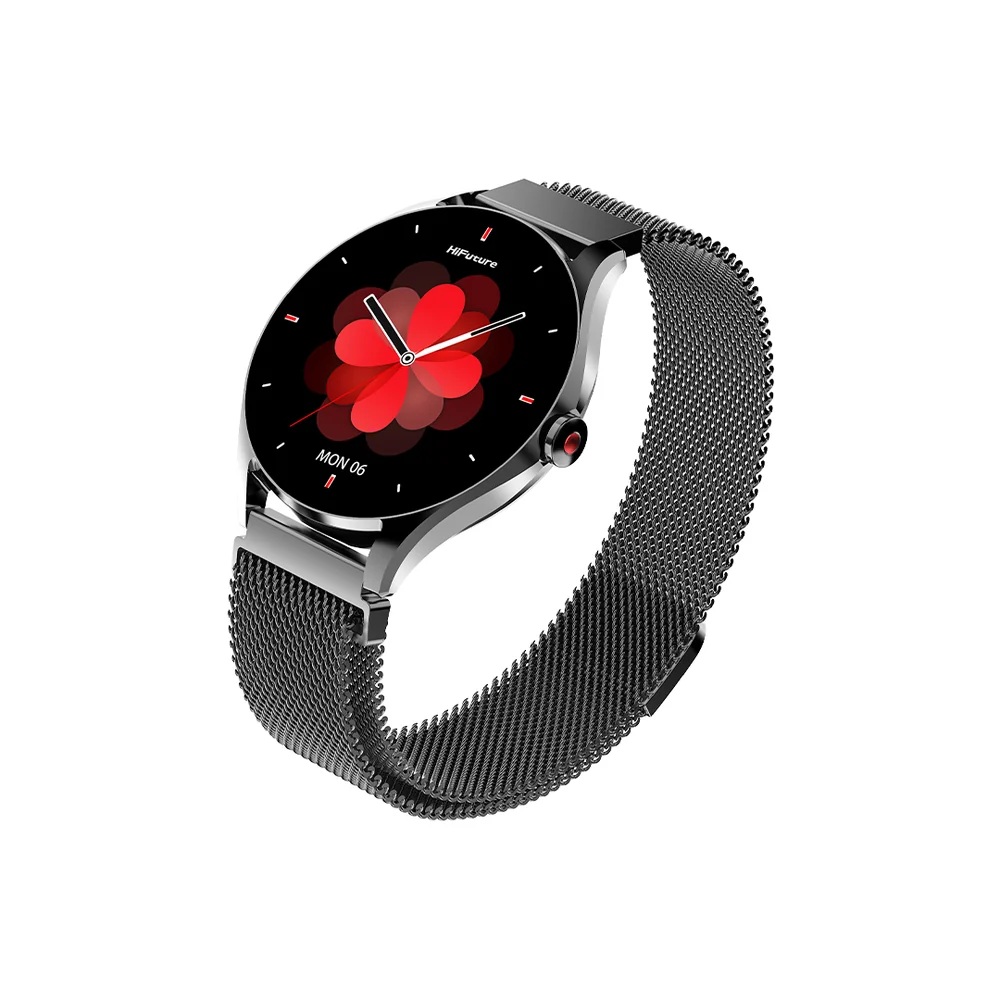 RELOJ INTELIGENTE HIFUTURE AURA 2 1.32" AMOLED BANDA ACERO INOX 14MM NEGRO