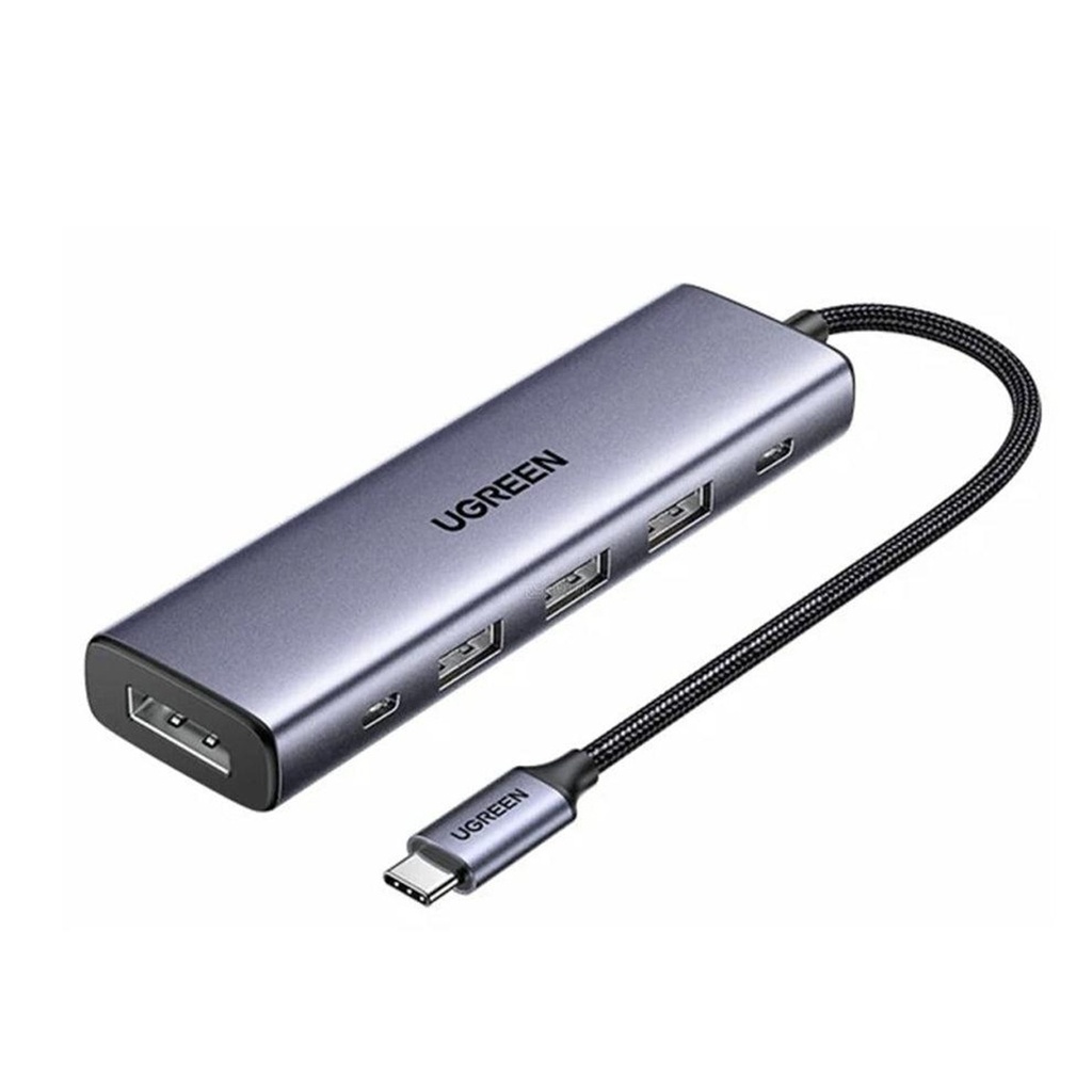 HUB ADAPTADOR USB UGREEN CM511 75642 1*USB-C A 1*USB-C PD 100W 1*USB-C 3*USB-A 3.0 1*DISPLAY PORT 4K 60HZ