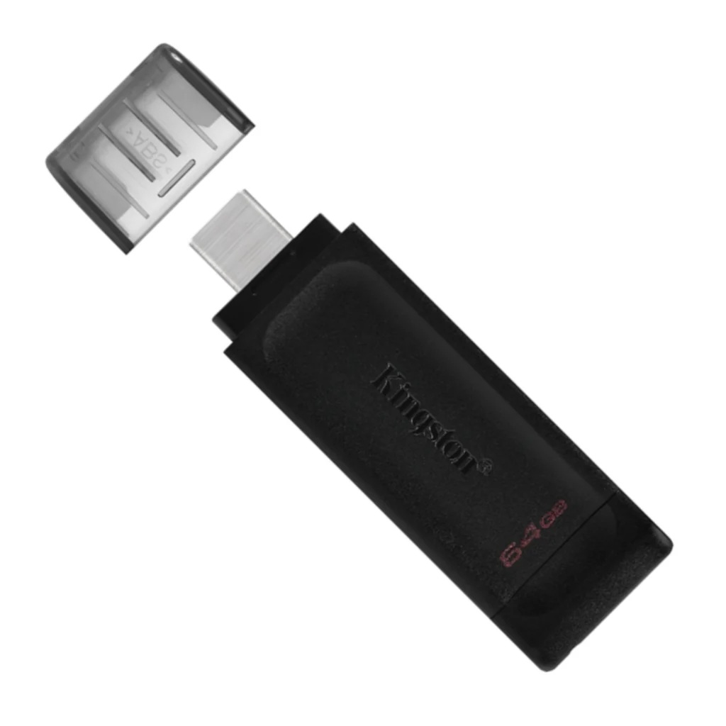 MEMORIA USB KINGSTON DT70 64GB USB-C 3.2 NEGRA