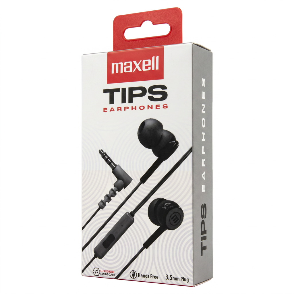 AUDIFONOS MAXELL IN-TIPS C/CONTROL 3.5MM NEGRO 348120