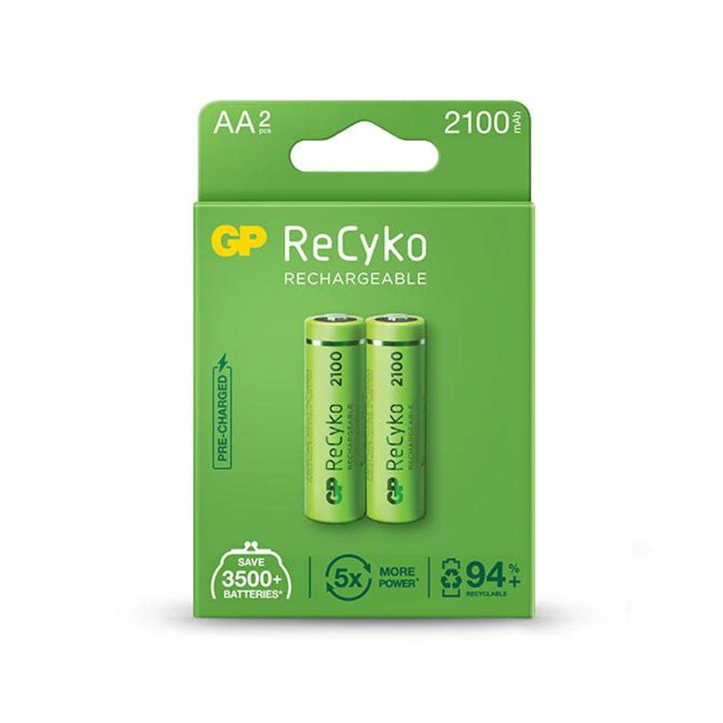 BATERIA AA GP RECYKO 2100MHA GP210AAHCE-2EB2 RECARGABLE PAR
