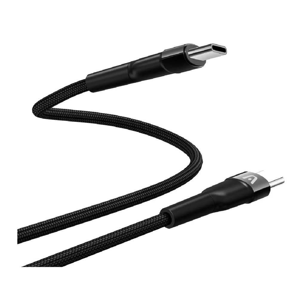 CABLE ARGOM ARG-CB-0048BK 1*USB-C A 1*USB-C 65W FORRO NYLON 1.8M NEGRO