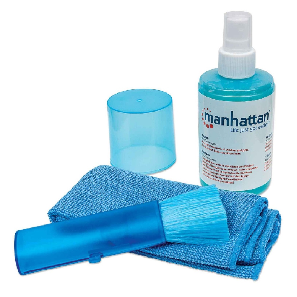 KIT LIMPIADOR DE PANTALLAS MANHATTAN 10345 100ML 1*FRANELA 1*BROCHA