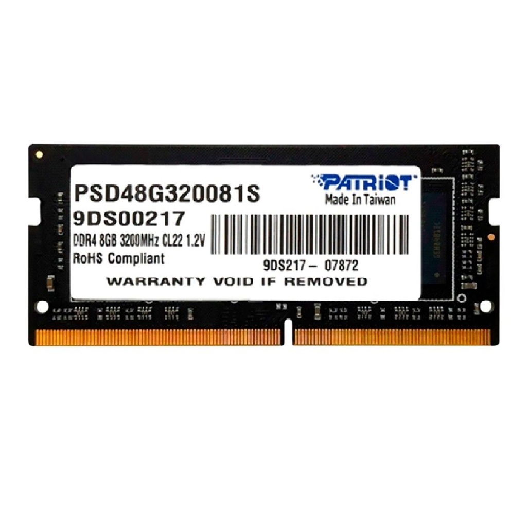 RAM LAPTOP DDR4 PATRIOT SIGNATURE 8GB 3200MHZ PSD48G320081S NEGRA