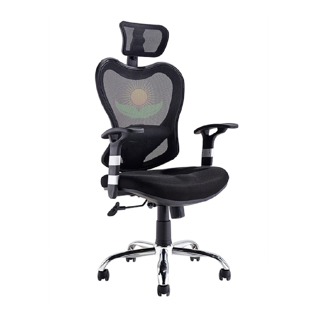 SILLA EJECUTIVA DORS DC-72N MALLA CON BRAZO SOP LUMBAR CABECERA NEGRO/AZUL