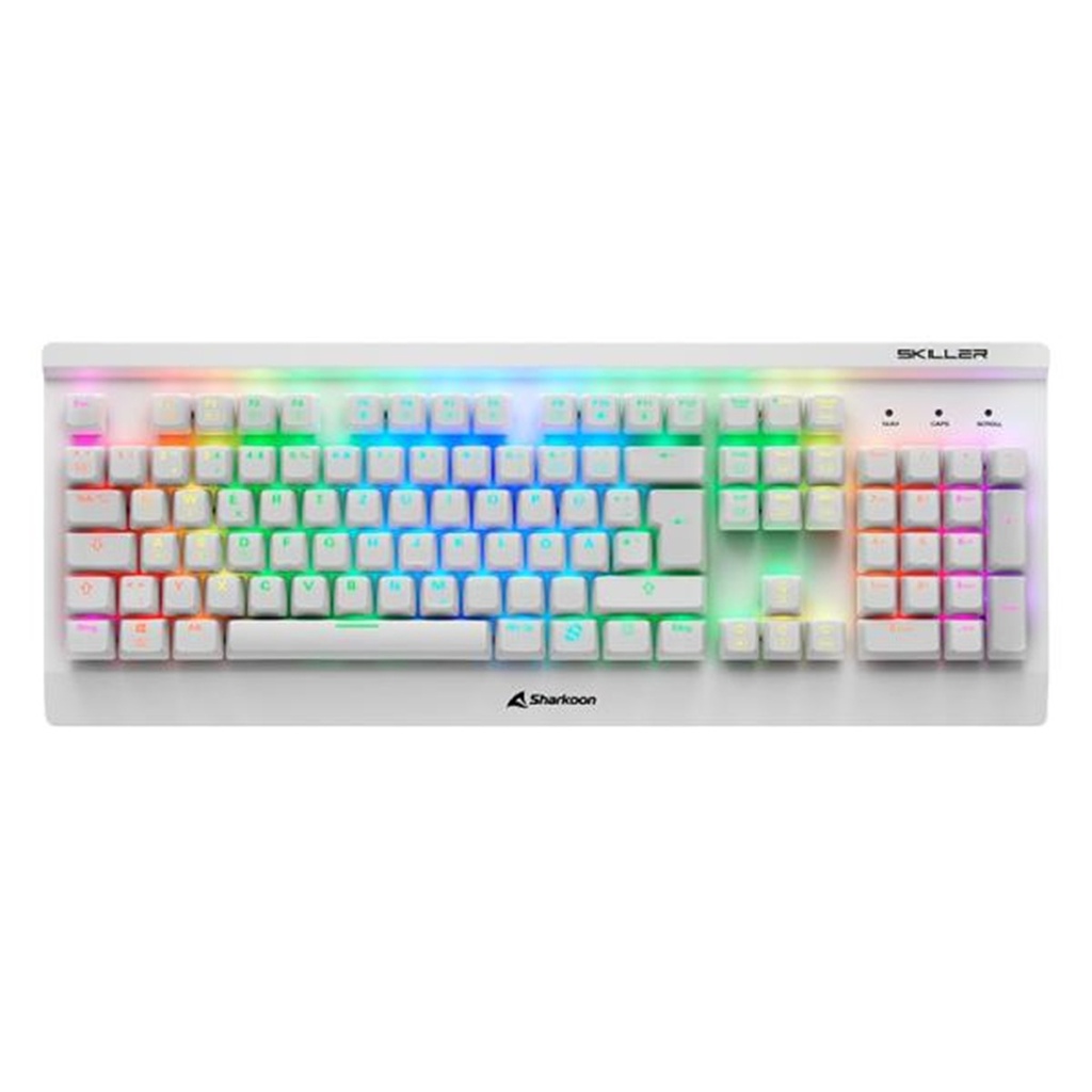 TECLADO SHARKOON SKILLER SGK3 MECANICO SWITCH RED RGB 1*USB-A BLANCO