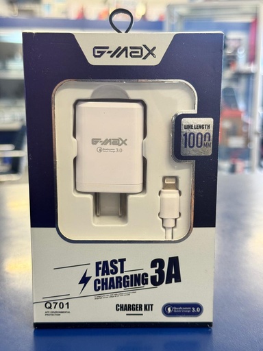 [Q701] CARGADOR+CABLE G-MAX Q701 USB-A LIGHTNING 3A