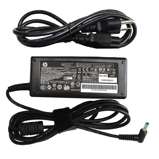 [HP19.5V65WPA] CARGADOR LAPTOP HP 19.5V 3.33A 65W 4.5*3MM PUNTA AZUL