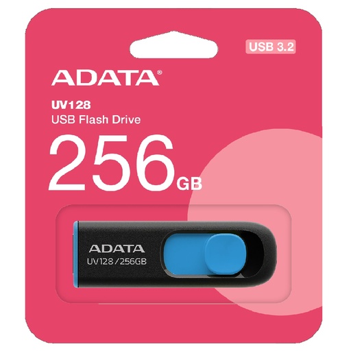 [AUV128-256G-RBE] MEMORIA USB ADATA UV128 256GB USB-A 3.2 NEGRO-AZUL