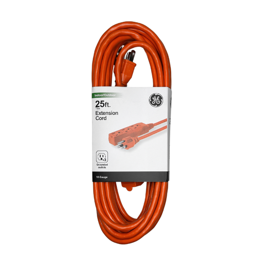 [81148] EXTENSION ELECTRICA GE 81148 POLARIZADA 7.5M 3 TOMAS NARANJA