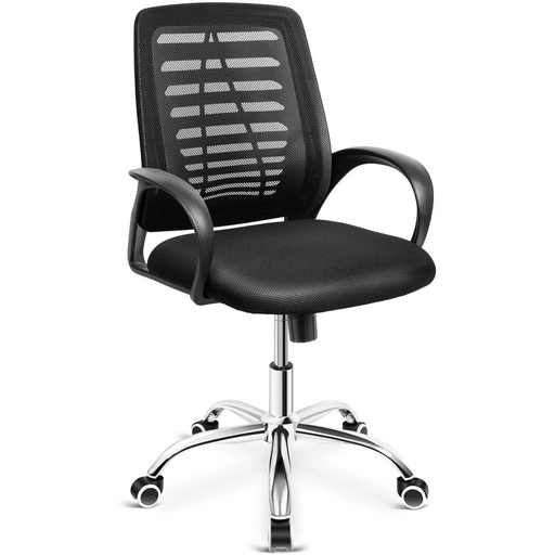 [63-STE-708-NEGRA-MA] SILLA SECRETARIAL ALVARADO 63-STE-708-NEGRA-MA MALLA C/BRAZO NEGRA