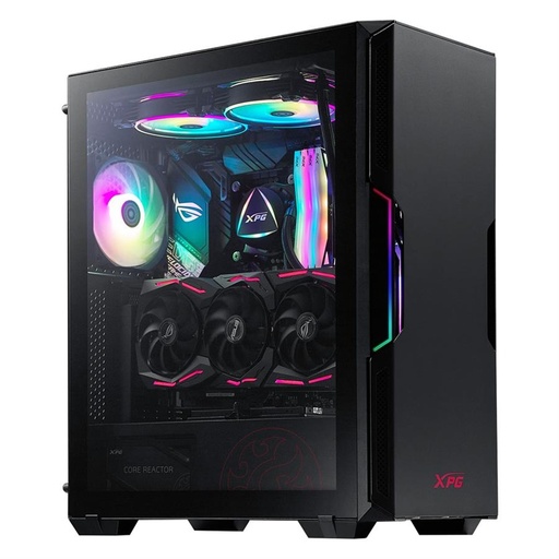 [STARKERAIR-BKCWW] CASE XPG STARKER AIR MEDIATORRE TEMPERADO 2*12CM RGB NEGRO