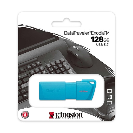 [KC-U2L128-7LB] MEMORIA USB KINGSTON EXODIA M 128GB USB-A 3.2 AZUL NEON