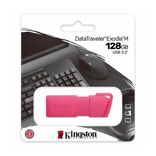 [KC-U2L128-7LN] MEMORIA USB KINGSTON EXODIA M 128GB USB-A 3.2 ROSA NEON