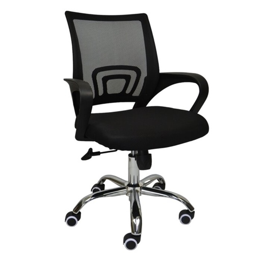 [63-STE-750-NEGRA-MA] SILLA SECRETARIAL ALVARADO 63-STE-750-NEGRA-MA MALLA C/BRAZO NEGRA