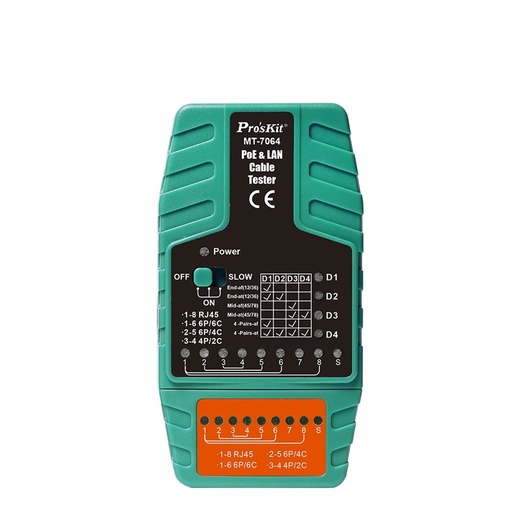 [MT-7064] TESTER LAN PROSKIT MT-7064 RJ45-12-11 POE TEST