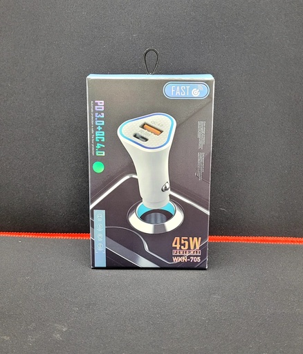 [WKN-705] CARGADOR CARRO WKN-705 1*USB-C 30W 1*USB-A 55W