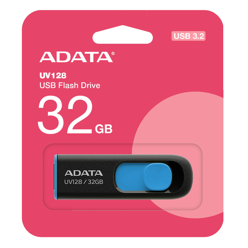 [AUV128-32G-RBE] MEMORIA USB ADATA UV128 32GB USB-A 3.2 NEGRO-AZUL