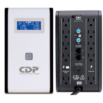 [R-SMART2010] UPS CDP R-SMART2010 2000VA 1200 WATTS 10 TOMAS 5*USB-A LCD