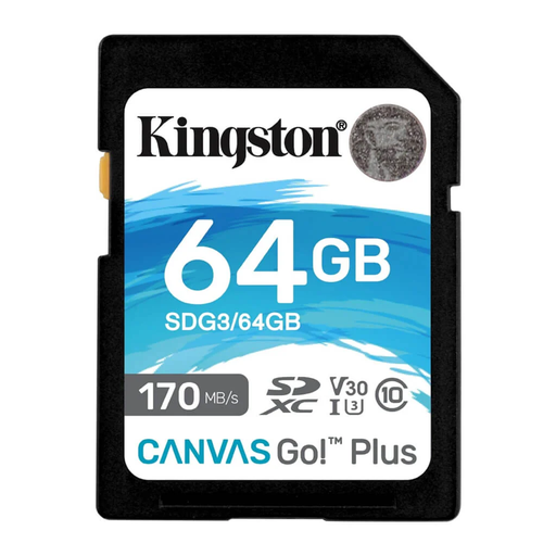 [SDG3/64GB] MEMORIA SD KINGSTON CANVAS GO 64GB U3 V30 90-170MB/S
