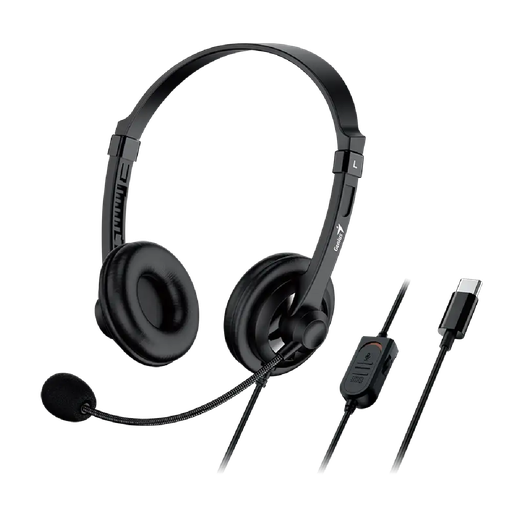 [HS-230U-C] HEADSET GENIUS HS-230U 1*USB-C NEGRO