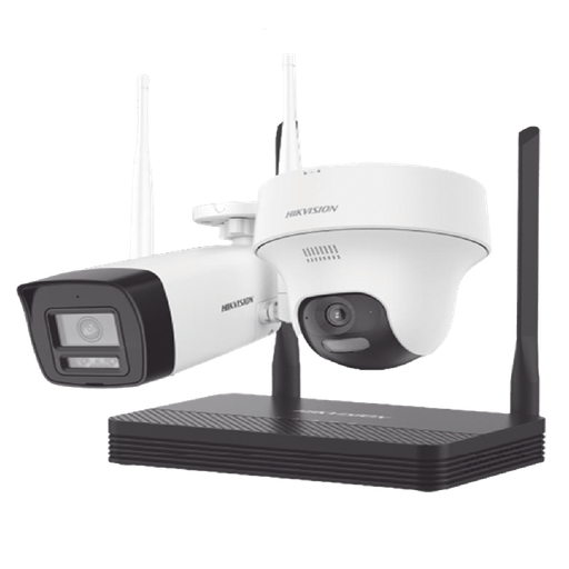 [NKS424W02H] KIT CAMARAS IP HIK VISION NKS424W02H 1*NVR 4CH WIFI 1*CAM 4MP PT 1*CAM 4MP IP65 4MP