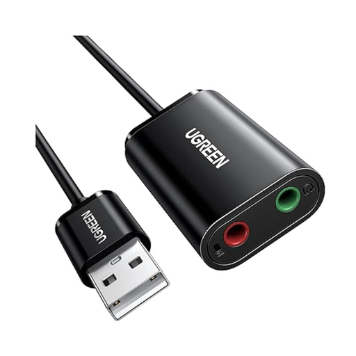 [US205] TARJETA DE SONIDO UGREEN US205 1*USB-A A 2*3.5MM M/H