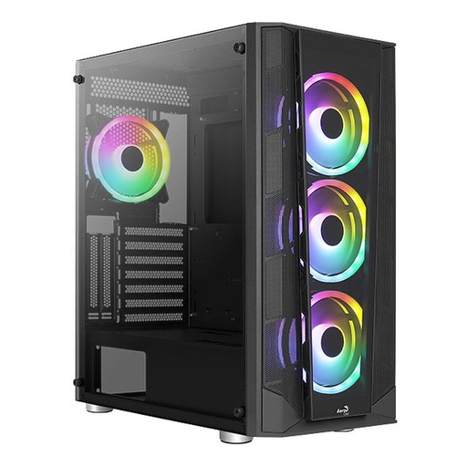 [ACCM-PB29043.11] CASE AEROCOOL PRISM G-BK-V2 MEDIATORRE TEMPERADO 4*120MM ARGB NEGRO