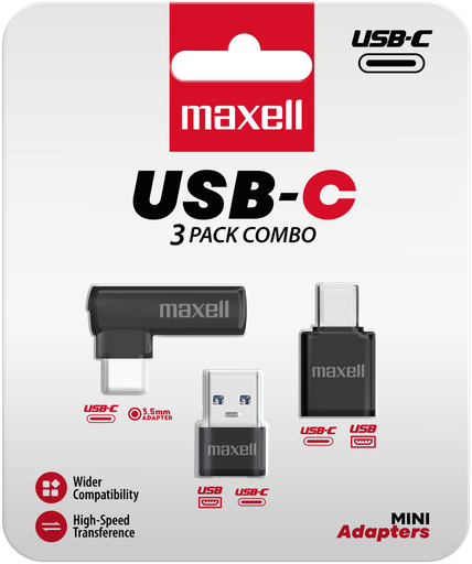 [348671] MINI ADAPTADOR USB-C MAXELL 348671 1*USB-C A 3.5MM 2*USB-A A USB-C 3*USB-C A USB-A