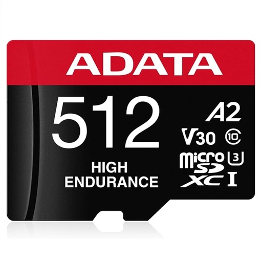 [AUSDX512GUI3V30SHA2-RA1] MEMORIA MICROSD ADATA 512GB ENDURANCE A2 V30 U3 100-85MB/S