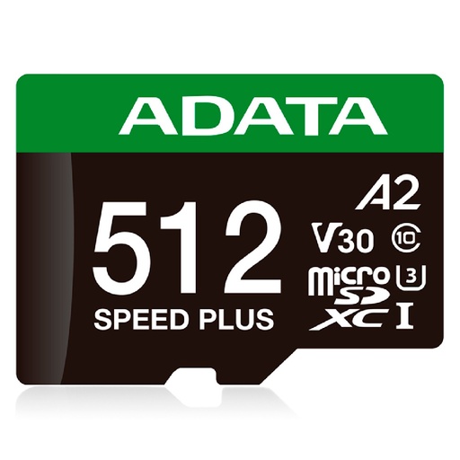 [UD512GUI3V30A2SP-RA1] MEMORIA MICROSD ADATA 512GB SPEED PLUS A2 V30 U3 160-180MB/S